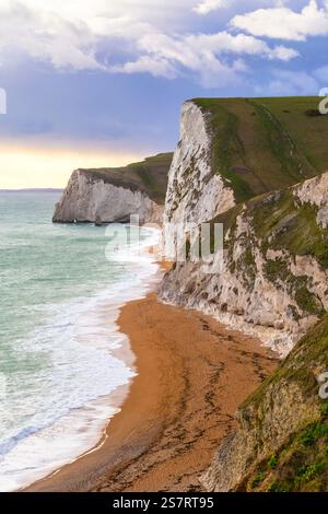 Blick auf bat's Head an der Küste von Dorset in Südengland. Stockfoto