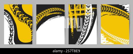 Poster auf der Rennstrecke, inspirierende Banner für Autos oder Motorräder. Reifen Formen Silhouetten, Motosport oder Rennen neoterische Vektor Hintergrund Grafik Kunst der Motor Geschwindigkeit Banner Illustration. Poster auf der Rennstrecke, inspirierende Banner für Autos oder Motorräder. Reifen Formen Silhouetten, Motosport oder Rennen neoterische Vektor Hintergrund Grafik Kunst Stock Vektor