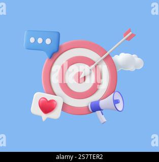 3D Seo Optimierung und smm-Konzept. Digitales Marketing, digitale smm-Webtechnologie. 3D Seo Optimierung und smm-Konzept. Stock Vektor