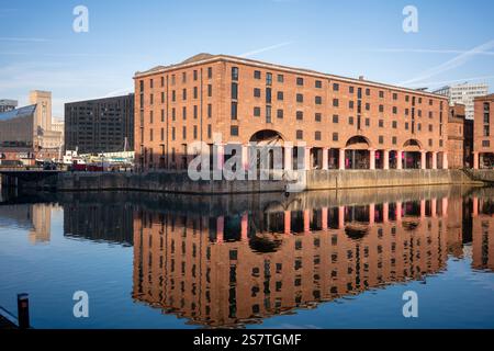 Lagerhäuser des Royal Albert Dock Complex in Liverpool, Merseyside, England, Stockfoto