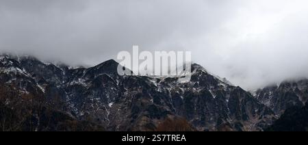 Blick von der Shinatoka Seilbahn in den Japanischen Alpen, Präfektur Gifu, Japan. Stockfoto