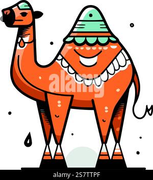 Niedliches Comickamel. Vektorillustration im Doodle-Stil. Stock Vektor