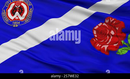 CA auf Windsor City Flag, Country Canada, Großansicht, 3D-Rendering Stockfoto