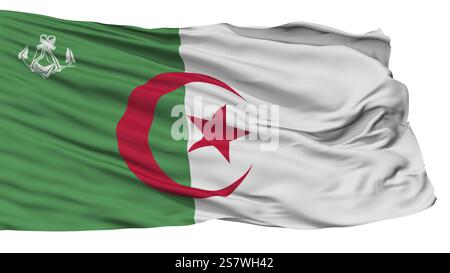 Algerien Marine Fähnchenflagge, Isoliert Auf Weißem Hintergrund Stockfoto