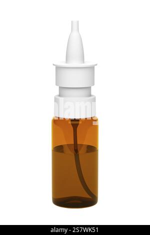 Ein Bild eines Nasensprays isoliert auf weiß Stockfoto