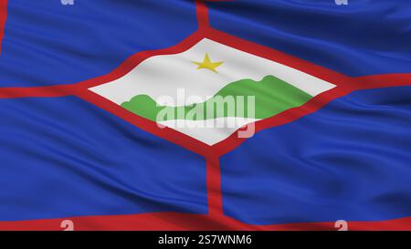 Sint Eustatius City Flag, Land Niederlande, Großansicht, 3D-Rendering Stockfoto