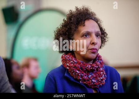 Brüssel, Belgien Januar 2025. Ecolo's Barbara Trachte, die während des traditionellen Neujahrsempfangs der französischsprachigen Party Ecolo am Montag, den 20. Januar 2025 in Brüssel gezeigt wird. BELGA FOTO HATIM KAGHAT Credit: Belga News Agency/Alamy Live News Stockfoto