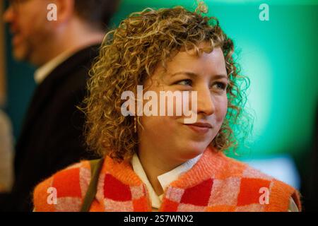Brüssel, Belgien Januar 2025. Ecolo's Sarah Schlitz, das während des traditionellen Neujahrsempfangs der französischsprachigen Partei Ecolo am Montag, den 20. Januar 2025, in Brüssel gezeigt wurde. BELGA FOTO HATIM KAGHAT Credit: Belga News Agency/Alamy Live News Stockfoto