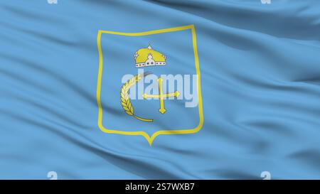 Stadtflagge der Oblast Sumy, Land Ukraine, Großansicht, 3D-Rendering Stockfoto