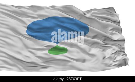 Konan City Flag, Land Japan, Shiga Präfektur, Isoliert Auf Weißem Hintergrund Stockfoto