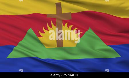 Stadtflagge von Zamora, Land Venezuela, Großansicht, 3D-Rendering Stockfoto