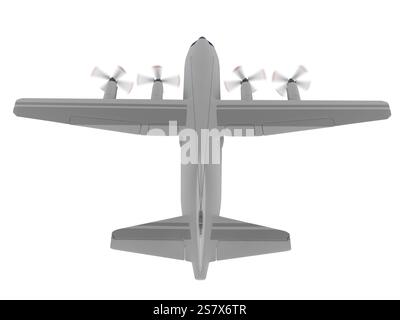 Isoliertes Militärflugzeug auf weißem Hintergrund Stockfoto