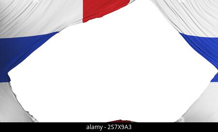 Geteilte Flagge der Niederländischen Antillen 1986-2010, weißer Hintergrund, 3D-Darstellung Stockfoto