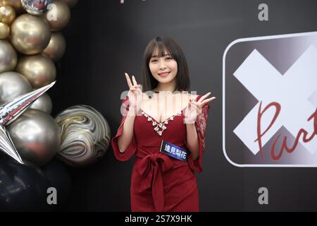 TAIPEI, CHINA - 20. JANUAR 2025 - die japanische Schauspielerin Aimi Rika nimmt an der Pressekonferenz zum Kooperationsplan zwischen Taiwan und Japan in der en Teil Stockfoto