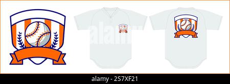 Baseball-Logo mit Trikotvorlage Stock Vektor