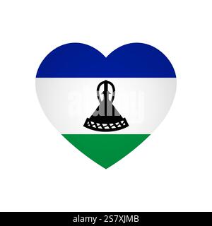 Lesotho-Flagge - rechteckige bunte Flagge, die eine kulturelle Identität und ein kulturelles Erbe des Landes darstellt. Das Wesen des nationalen Stolzes und der Einheit. An den Ecken in einem Papieralbum befestigt Stock Vektor