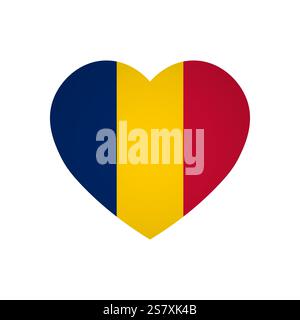 Tschad-Flagge - rechteckige bunte Flagge, die eine kulturelle Identität und ein kulturelles Erbe des Landes darstellt. Das Wesen des nationalen Stolzes und der Einheit. An den Ecken in einem Papieralbum befestigt Stock Vektor