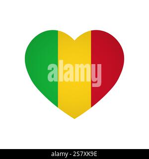 Mali-Flagge – rechteckige bunte Flagge, die eine kulturelle Identität und ein kulturelles Erbe des Landes darstellt. Das Wesen des nationalen Stolzes und der Einheit. An den Ecken in einem Papieralbum befestigt Stock Vektor