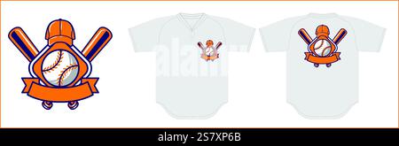 Baseball-Logo mit Trikotvorlage Stock Vektor