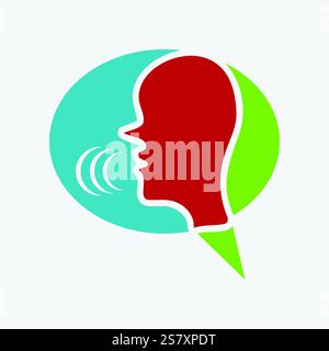Personen Chat Symbol Vektor Logo Vorlage Illustration Design Stock Vektor