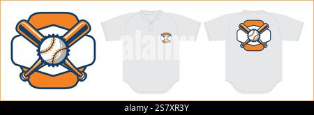 Baseball-Logo mit Trikotvorlage Stock Vektor