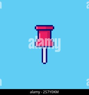 Pixel Art Push Pin Spiel Asset Design Stock Vektor