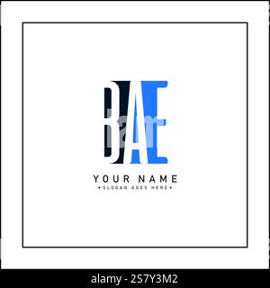 Minimal Business Logo für Alphabet BAE – Anfangsbuchstaben B, A und E Stock Vektor