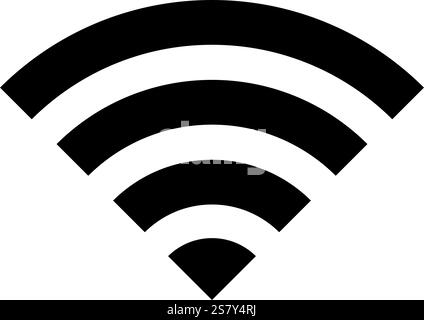 WLAN-Signalsymbol, einfaches schwarzes, flaches WLAN-WLAN-Symbol, wlan-Netzwerkschild des Mobiltelefons, wlan-Vektorsymbol oder wlan-Symbol, wlan-App-Symbol Stock Vektor