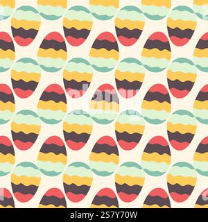 Ostereiermuster. Happy Easter Hintergrund mit Regenbogenfarben Ei. Flaches, farbenfrohes nahtloses Design. Stock Vektor Ostern Hintergrundbild Illustration Stock Vektor