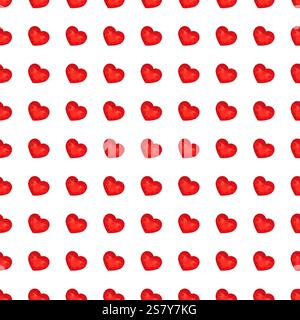 Nahtloses Muster mit rotem, niedrigem Poly-Herz. Symbol der Liebe. Vektorabbildung Stock Vektor