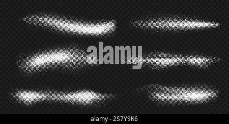 Pulversalz oder Zuckerspritzer, weißkörniger Kristall platzt. Realistischer 3D-Vektor-Overlay-Effekt von Granulatspritzern. Staub explodiert Wellen, spri Stock Vektor