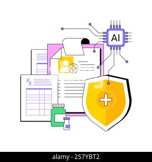 KI-analysierte Public Health abstrakte Konzept-Vektorillustration. Stock Vektor