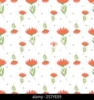 Niedliches nahtloses Muster mit Blumenmuster. Vektorabbildung Stock Vektor