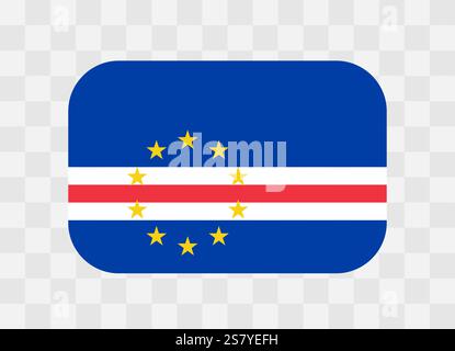 Kap-Verde-Flagge – runde, bunte Flagge, die eine kulturelle Identität und ein kulturelles Erbe des Landes darstellt. Das Wesen des nationalen Stolzes und der Einheit. Vektorflagge auf transparentem Hintergrund. Stock Vektor