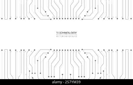 Abstrakte Platine digitale Technologie futuristische weiße Konzept Hintergrund. Elektronisches Hightech-Motherboard-Konzept. Hintergrund für weiße Technologien Stock Vektor