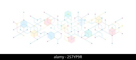 Abstrakter Vektorhintergrund mit einfachen geometrischen Figuren und Punkten Stock Vektor