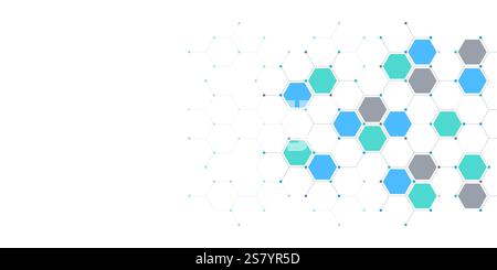 Abstraktes Konstruktionselement mit geometrischem Hintergrund eines Sechseckformmusters Stock Vektor