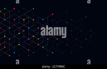 Abstrakter Vektorhintergrund mit einfachen geometrischen Figuren und Punkten Stock Vektor