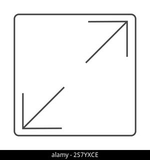 Vollbild-Symbol-Menü-Cursor-Bitton, Zeiger zur Steuerung der Anwendungsgröße. Zeilennavigation in der Web-benutzeroberfläche Symbol Maximieren oder Minimaze. App-Pfeil. Eingeben oder Beenden. Vektorabbildung Stock Vektor