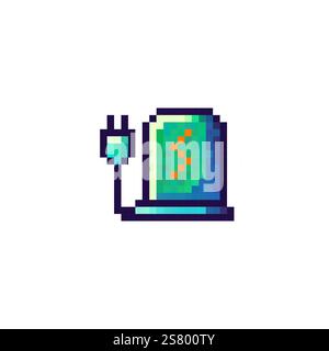 Autoladung mit einem. Schnellladung für ein Elektroauto. Intelligentes Aufladen für ein Auto. Ökologische Aufladung. Vektorabbildung. Stock Vektor