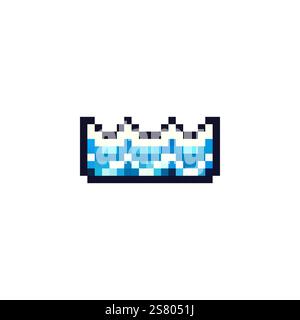 Meereswellen-Symbol im 8-Bit-Pixelstil. Sea Logo Pixelart Vektor. Vektorsymbol des Pixel-Tsunami. Vektorabbildung. Stock Vektor