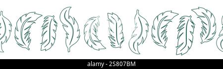 Horizontaler Rand, nahtloses Muster von Magie und Himmel, mit magischen Elementen Symbolen der Hexerei Stock Vektor