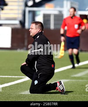 Åtvidabergs FF Trainer Roar Hansen während des Fußballspiels zwischen Åtvidabergs FF gegen Falkenbergs FF, Allsvenskan, Kopparvallen Arena, Åtvidaberg, Schweden. Stockfoto