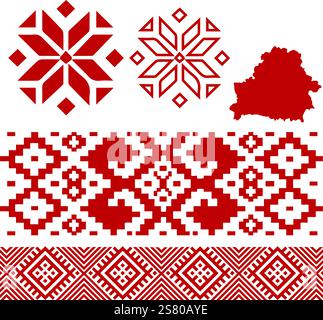 Zeichnungen traditioneller belarussischer Symbole Stock Vektor
