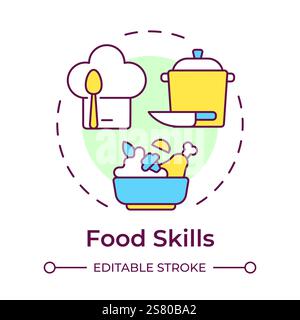 Symbol für mehrfarbiges Konzept für Food Skills Stock Vektor