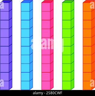 Illustration von bunten Fraktionsbalken für den Bildungsbereich Stock Vektor
