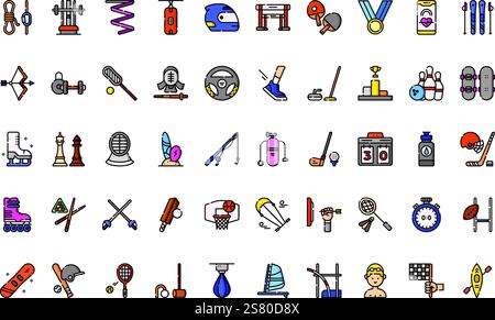 Hochwertige Sammlung von Vektorsymbolen mit editierbarer Kontur. Ideal für professionelle und kreative Projekte. Stock Vektor