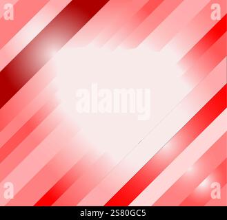 Herzform Funkeln auf rotem und rosa Band Hintergrund, Liebe glänzende Valentinskarte mit rosa und rotem Herz mit Kopierraum, Valentinstag Stock Vektor