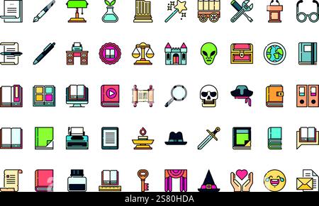 Hochwertige Sammlung von Vektorsymbolen mit editierbarer Kontur. Ideal für professionelle und kreative Projekte. Stock Vektor
