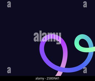 Helle, neonfarbene Formen mit glatten Kurven und Schleifen. Lebendige Farben übergehen durch nahtlose Verläufe und mischen Farbtöne wie Rosa, Blau, Grün, A Stock Vektor